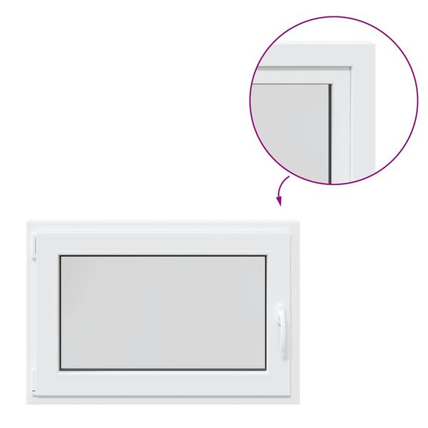 vidaXL Podrumski prozor "RISOR" 90x70 cm Okretno-nagibni DIN lijevi bijeli