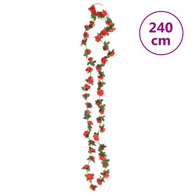 vidaXL Vijenci od umjetnog cvijeća 6 kom boja proljetnih ruža 240 cm