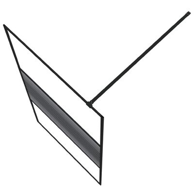 vidaXL Pregrada za tuš crna 100 x 195 cm s prozirnim staklom ESG