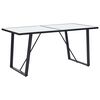 vidaXL Blagovaonski stol bijeli 160 x 80 x 75 cm od kaljenog stakla