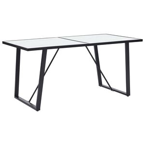 vidaXL Blagovaonski stol bijeli 160 x 80 x 75 cm od kaljenog stakla