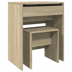 vidaXL Toaletni stolić sa stolcem boja hrasta sonome 60x40x113,5 cm