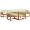 vidaXL Set vanjskih sofa s jastukom 7 pcs Prirodna i krem