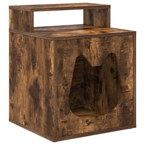 vidaXL Mačja Kuća Dimljeni hrast 42,5 x 40 x 53,5 cm Konstruirano drvo