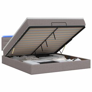 vidaXL Krevet od pjene s madracem i LED-om Sivosmeđa 140 x 190 cm