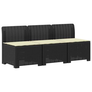vidaXL Dvosjedni vrtni sofa s jastucima u ratan izgledu PP Antracit