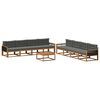 vidaXL Set vanjskih sofa s jastukom 9 pcs Prirodna i antracit