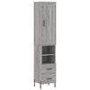 vidaXL Visoka komoda siva sonome 34,5x34x180 cm od konstruiranog drva