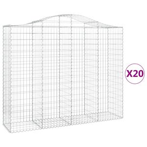 vidaXL Lučne gabionske ko&scaron;are 20kom 200x50x160/180cm pocinčano željezo