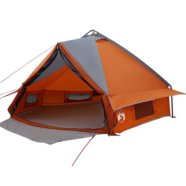 vidaXL Teepee šator s krovom Siva i narančasta 490 x 410 x 210 cm