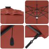 vidaXL Kantilever Roma Parasol Crvena i Crna 352 x 251 x 265 cm