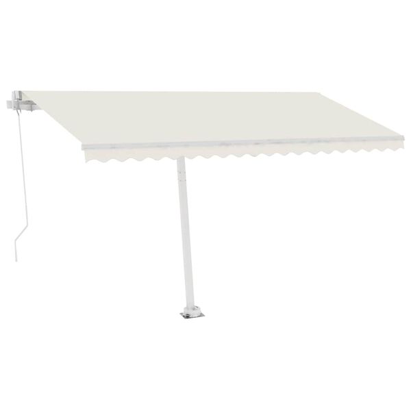 vidaXL Samostojeća tenda na ručno uvlačenje 400 x 300 cm krem