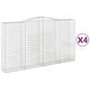 vidaXL Lučne gabionske ko&scaron;are 4 kom 400x50x220/240cm pocinčano željezo