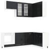 vidaXL Kuhinjska jedinica PORTO 8 pcs Crna Konstruirano drvo