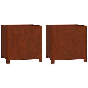 vidaXL Sadilice s nogama 2 kom boja hrđe 50x50x50 cm od čelika COR-TEN