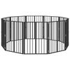 vidaXL Vrata za pse 10 pcs Crna 60 x 80 cm Cinkani čelik