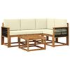 vidaXL Set vanjskih sofa 5 pcs Prirodna i krem Poliester