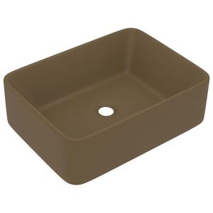 vidaXL Luksuzni umivaonik mat krem 41 x 30 x 12 cm keramički