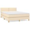 vidaXL Krevet s oprugama i madracem krem 140x200 cm od tkanine