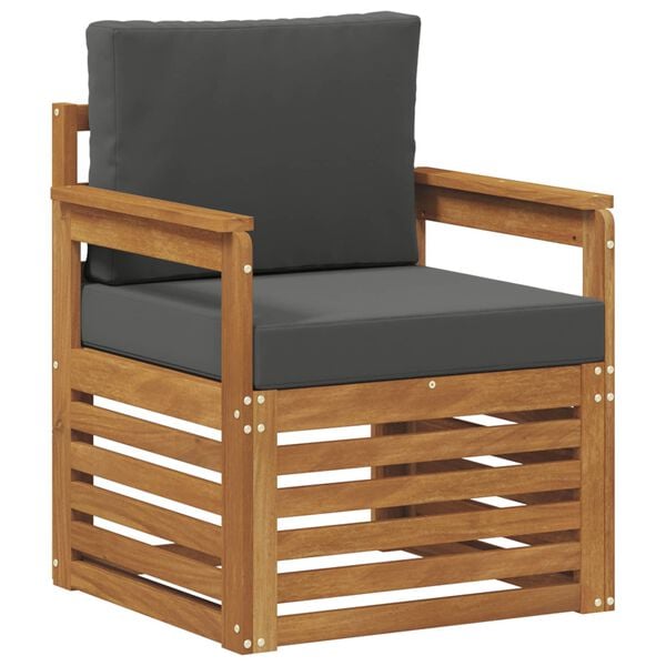 vidaXL Set vanjskih sofa s jastukom Prirodna 71 x 63 x 73 cm