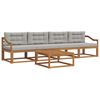 vidaXL Set vanjskih sofa s jastukom 5 pcs Prirodna i svijetlo siva