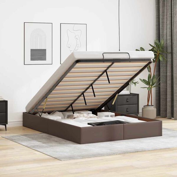 vidaXL Okvir kreveta bez madraca smeđi 140x200 cm umjetne kože