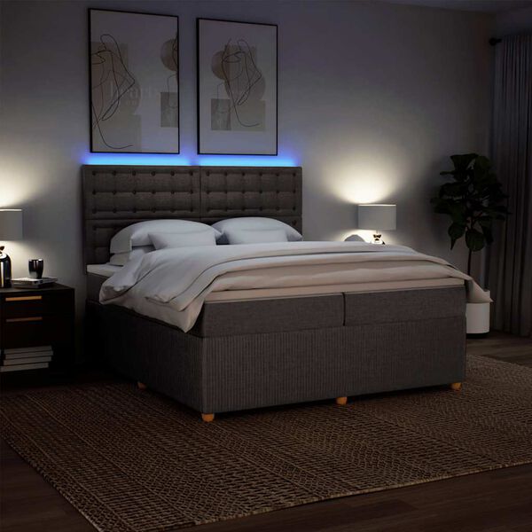 vidaXL Krevet s oprugama i madracem smeđesivi 200x200 cm od tkanine