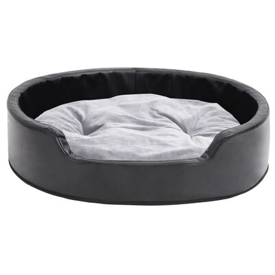 vidaXL Krevet za pse crno-sivi 79 x 70 x 19 cm od pliša i umjetne kože