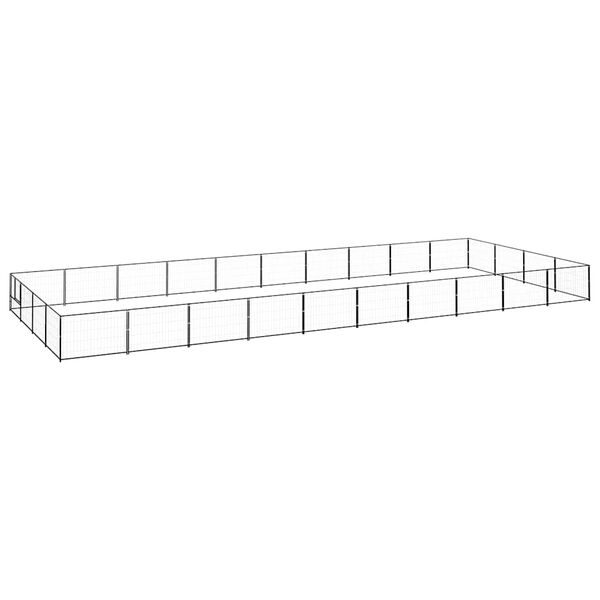 vidaXL Kavez za pse crni 40 m&sup2; čelični