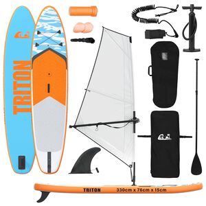 vidaXL Naduvivi SUP s jedrom TRITON 330 x 76 x 15 cm Plava za