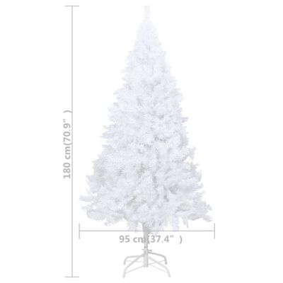 vidaXL Umjetno osvijetljeno božićno drvce gustih grana bijelo 180 cm