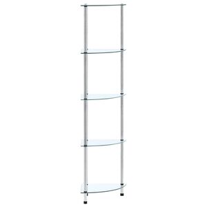 vidaXL Police s 5 razina prozirne 30 x 30 x 130 cm od kaljenog stakla