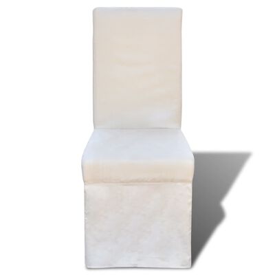 vidaXL Blagovaonske stolice od tkanine 2 kom krem bijele