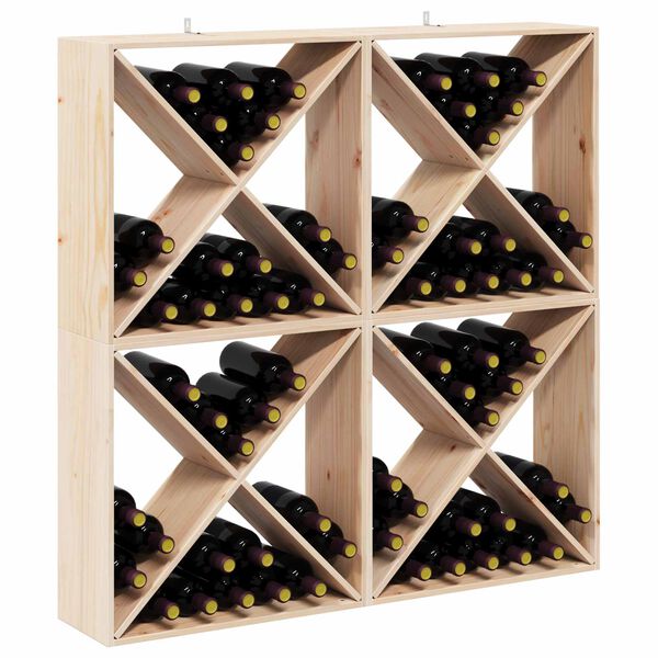 vidaXL Stalak za vino 4 pcs Prirodna 62 x 25 x 62 cm