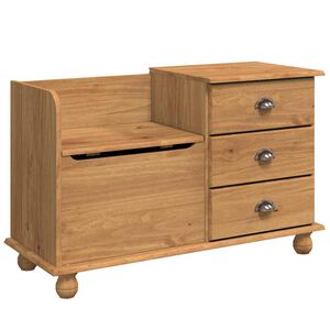 vidaXL Klupa za pohranu s ladicama ASKIM Smeđa 100 x 39 x 62 cm