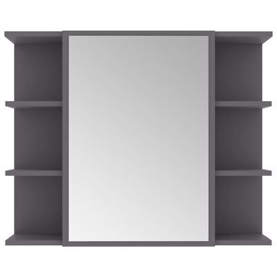 vidaXL Kupaonski ormarić s ogledalom sivi 80 x 20,5 x 64 cm od iverice