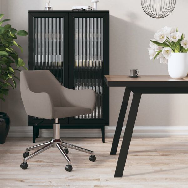 vidaXL Okretna blagovaonska stolica od tkanine smeđe-siva