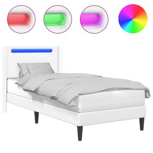 vidaXL Krevetna konstrukcija Bijela 90 x 200 cm Umjetna koža