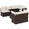 vidaXL 8-dijelni set vrtnih sofa s jastucima smeđi od poliratana
