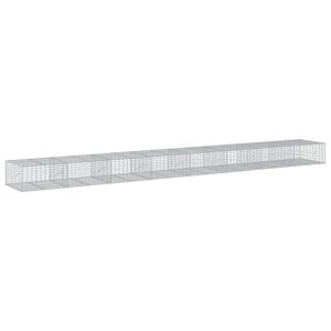 vidaXL Gabionska ko&scaron;ara s poklopcem 800x100x50 cm pocinčano željezo