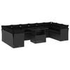 vidaXL 11-dijelni set vrtnih sofa od poliratana s jastucima crni