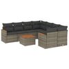 vidaXL 9-dijelni set vrtnih sofa od poliratana s jastucima sivi