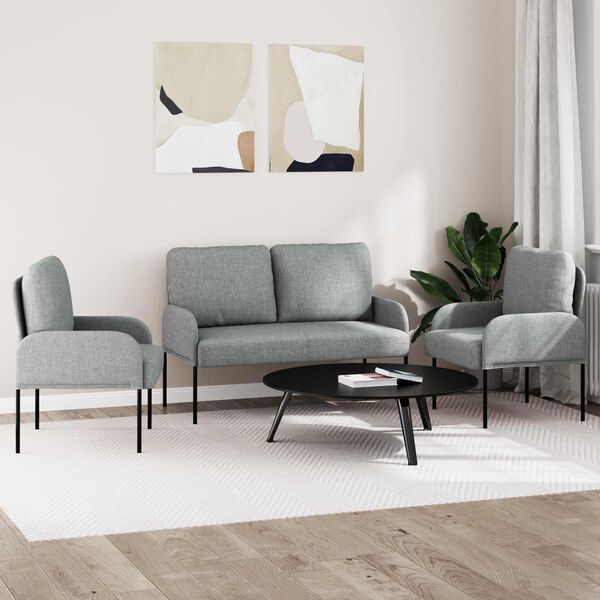 vidaXL Setovi sofa 3 pcs Svijetlo siva 115 x 56 x 80 cm &Scaron;perploča