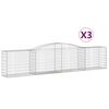 vidaXL Lučne gabionske ko&scaron;are 3 kom 400x50x80/100 cm pocinčano željezo
