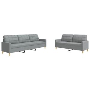 vidaXL 2-dijelni set sofa svjetlosivi od tkanine