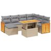 vidaXL 8-dijelni set vrtnih sofa od poliratana s jastucima bež