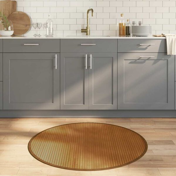 vidaXL Okrugli tepih smeđi 100 cm od bambusa