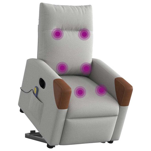 vidaXL Električni masažni naslonjač na podizanje tkanina oblačnosivi