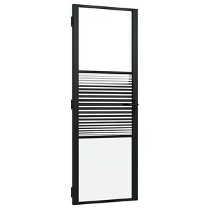 vidaXL Staklena vrata 76 x 3,5 x 201,5 cm Aluminij Crna
