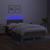 vidaXL Krevet box spring s madracem LED smeđesivi 120 x 200 cm tkanina